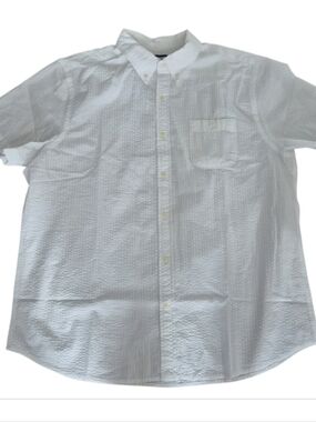 Lands End Mens XL Traditional Fit Seersucker Shirt